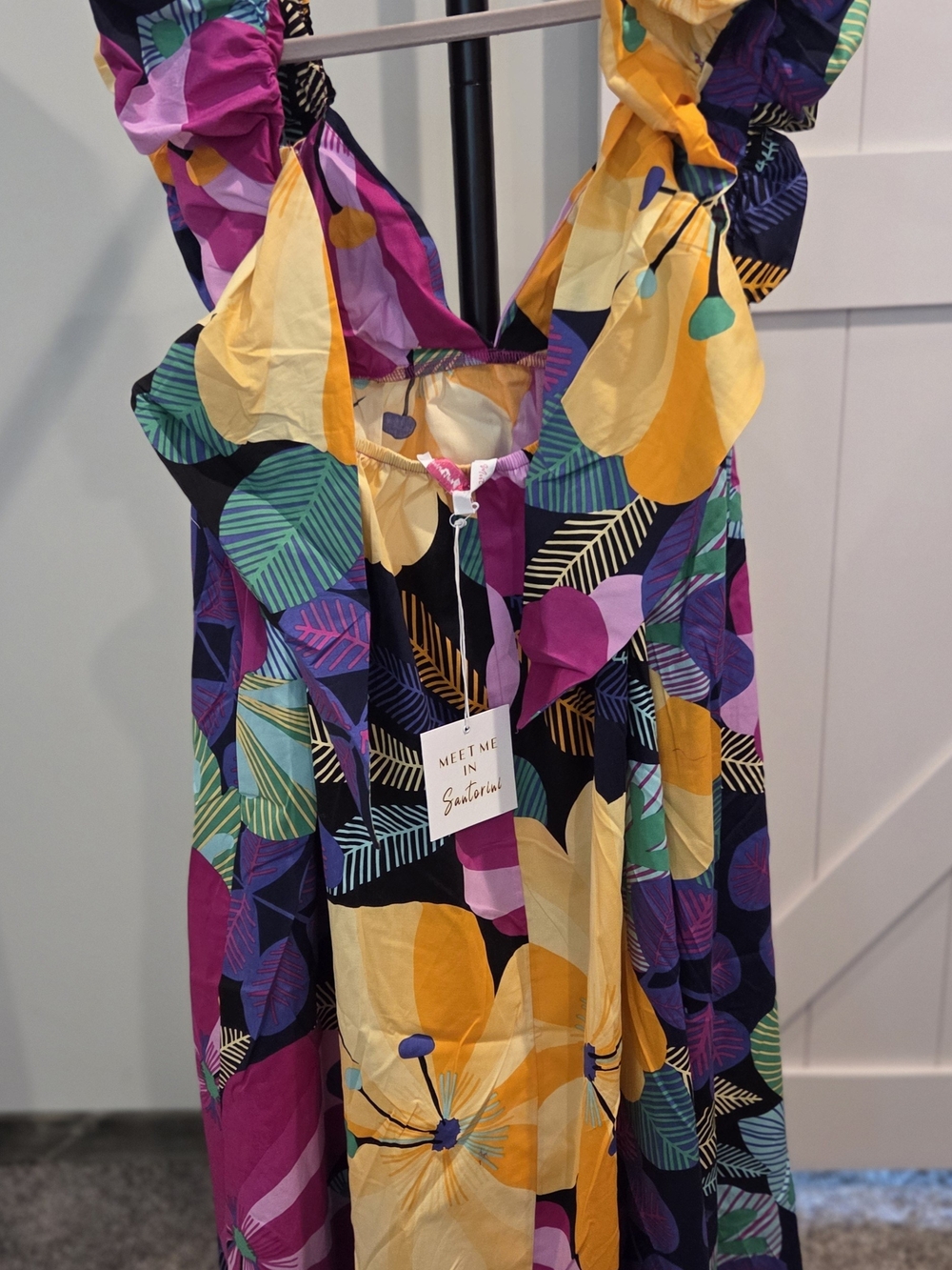 Tropical Floral Maxi Dress in Bright Multicolor - Picture 2 of 6